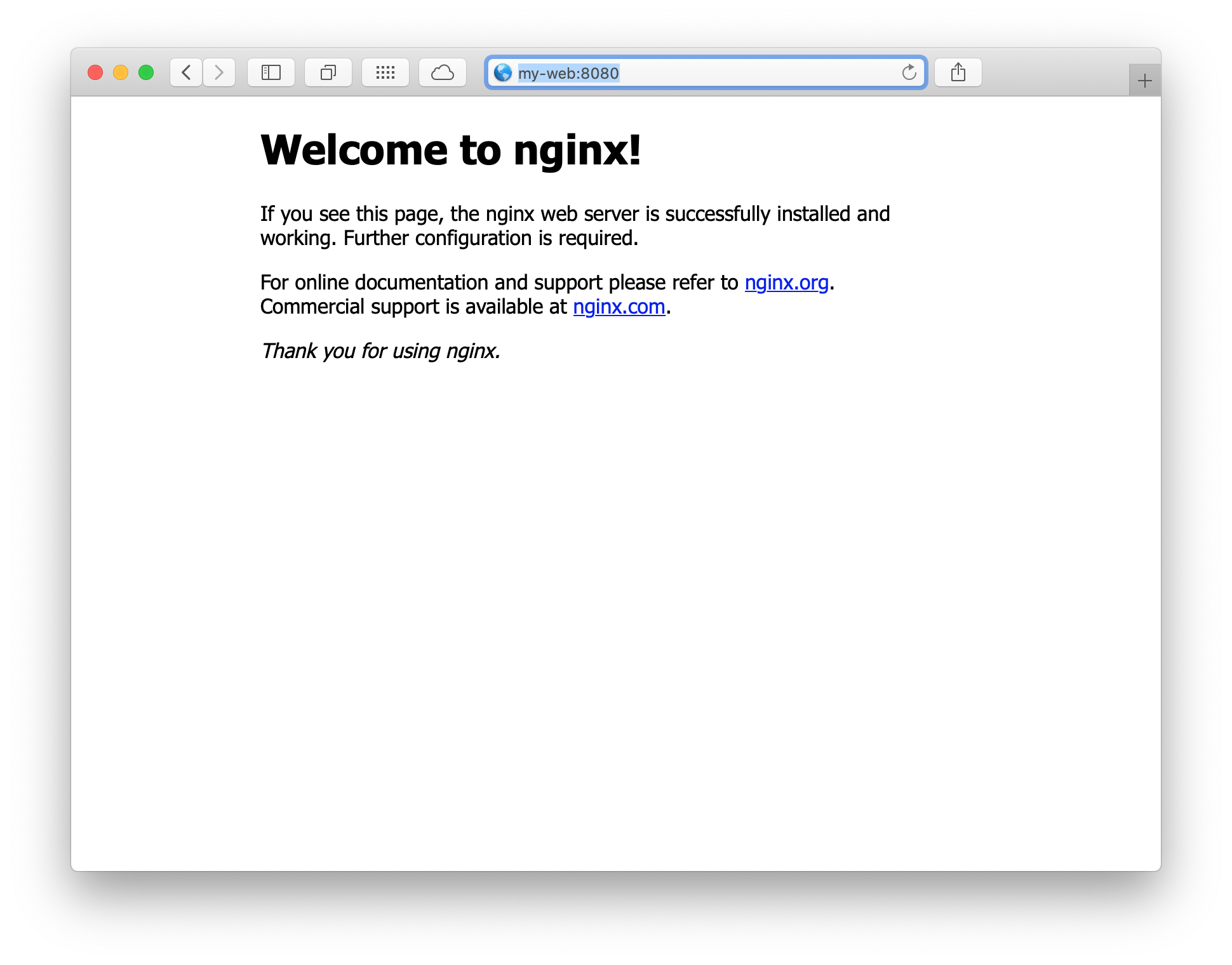 NGINX in Safari